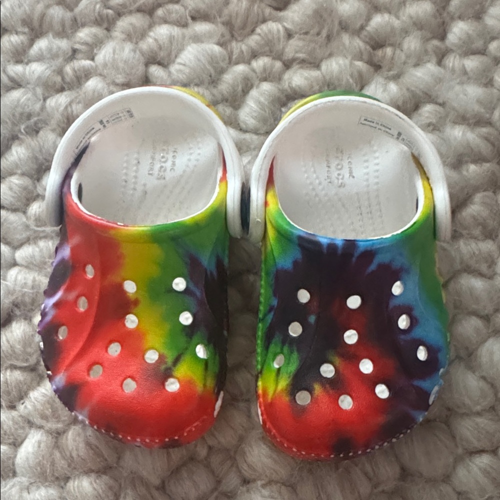Tie dye crocs